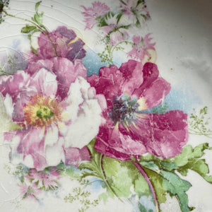 Antique Owen China Company Minerva Ohio Platter - Pink Floral circa 1906-1908