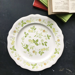 Vintage 1970s Floral Cake Plate Chop Platter - Petite Flora Interpace Ironstone - Made in Japan for Sears