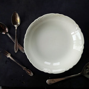 Pope Gosser Soup Bowl - Louvre Pattern - 1930's All White Dishware