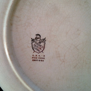 French Saxon Pine Cone Luncheon Plate - Rare 1950's Vintage Dishware