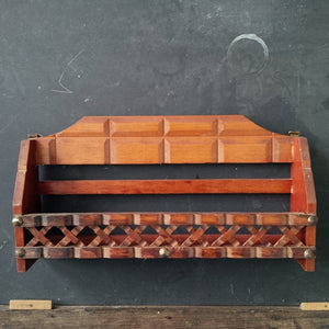 Vintage Kitchen Shelf Wall Hanger/Holder - 1970s Wood Rack  - Lattice Design Made in Taiwan