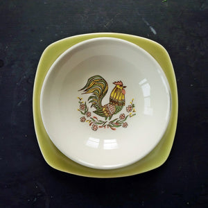 Vintage Taylor Smith & Taylor Rooster Bowl - Fruit/Dessert Size - Farmhouse Americana