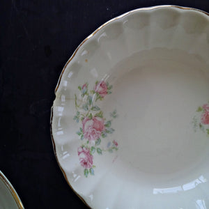 Vintage Pink Rose & Gold Dessert Bowls - Mix and Match Set of 4 - Shabby Chic Home
