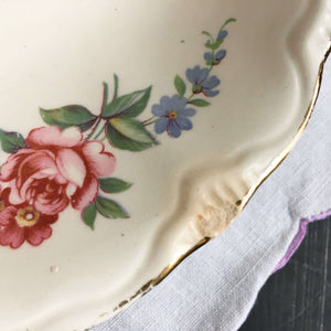 Rare Vintage 1940s Floral Platter - Scio Ohio Pottery Co - Hazel Pattern