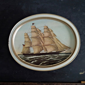 Vintage Sunshine Biscuits Tin Featuring the Flying Cloud and Red Jacket Clipper Ships