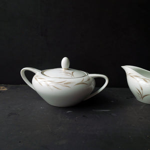 Vintage Sugar Bowl & Creamer Set - Wheat Pattern by Fine China of Japan