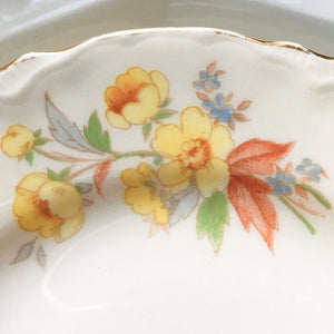 Vintage 1940s Yellow Floral Bread and Butter Plates - Homer Laughlin Susan Pattern - Set of 3 circa 1948