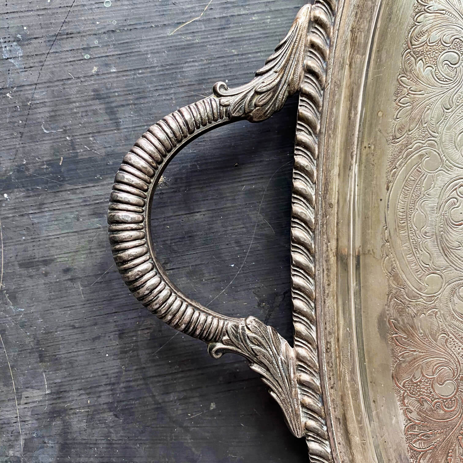 Vintage Silverplate Butler's Tray - Sheffield Silver Company - K Monog