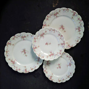 Antique Theodore Haviland Limoges France Dinner & Salad Plates - Circa Early 1900's - Set of 4