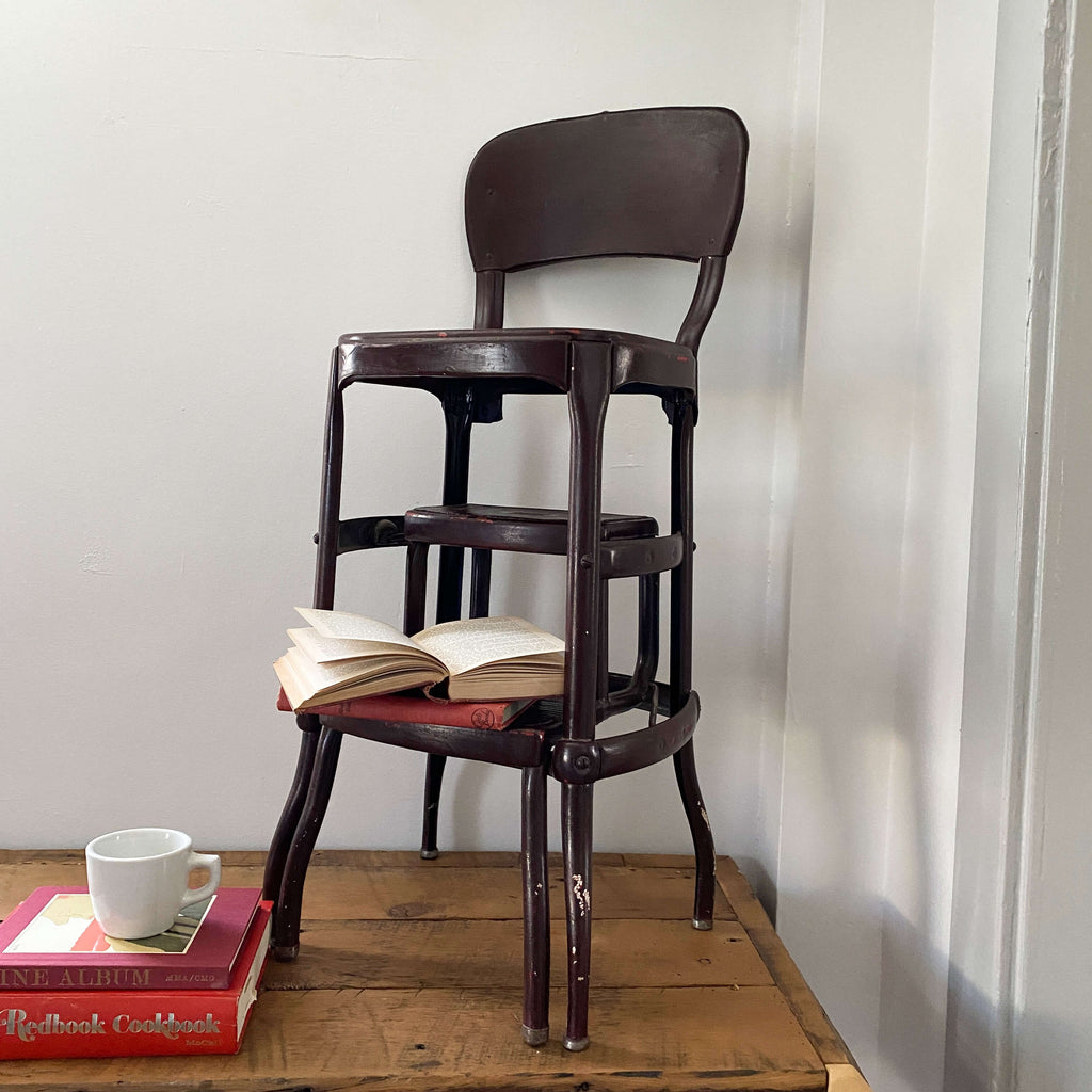 Vintage Metal Step Stool Chair by Cosco - 4 D Model circa 1940s-1950s
