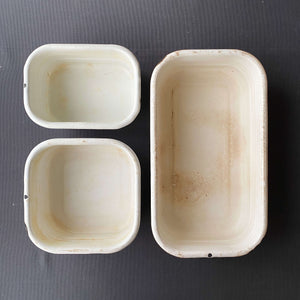 Vntage Enamelware Containers with Lids circa 1920s - Each Sold Separately