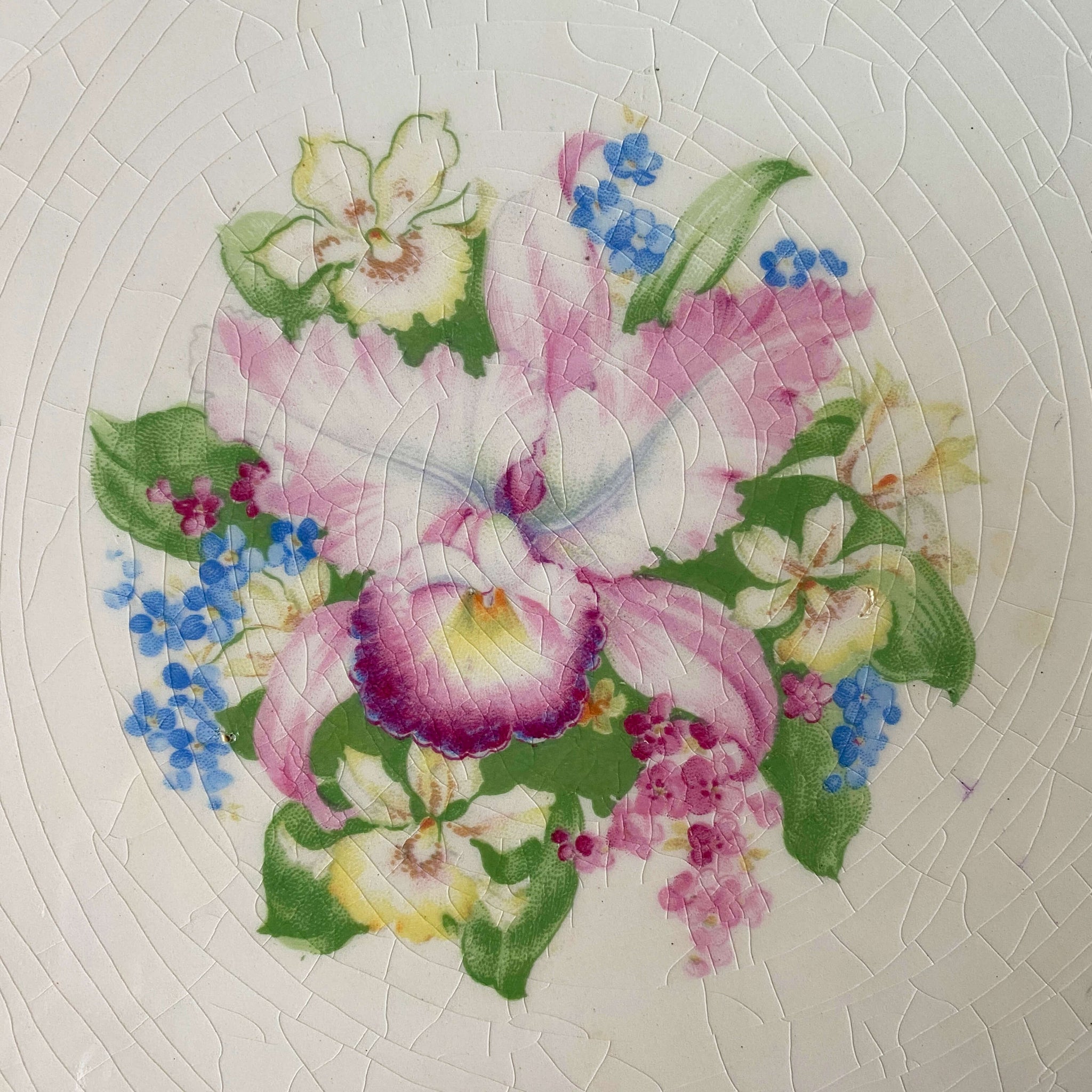Vintage Blue Orchid Chop Plate Platter by Royal China circa 1945-1952