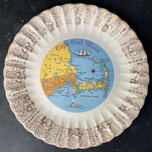 Vintage Cape Cod Massachusetts Souvenir Dinner Plate circa 1940s