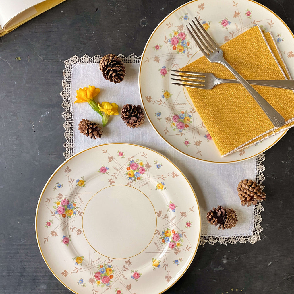 Vintage American Limoges Luncheon Plates New Princess Candle Light - Set of Two