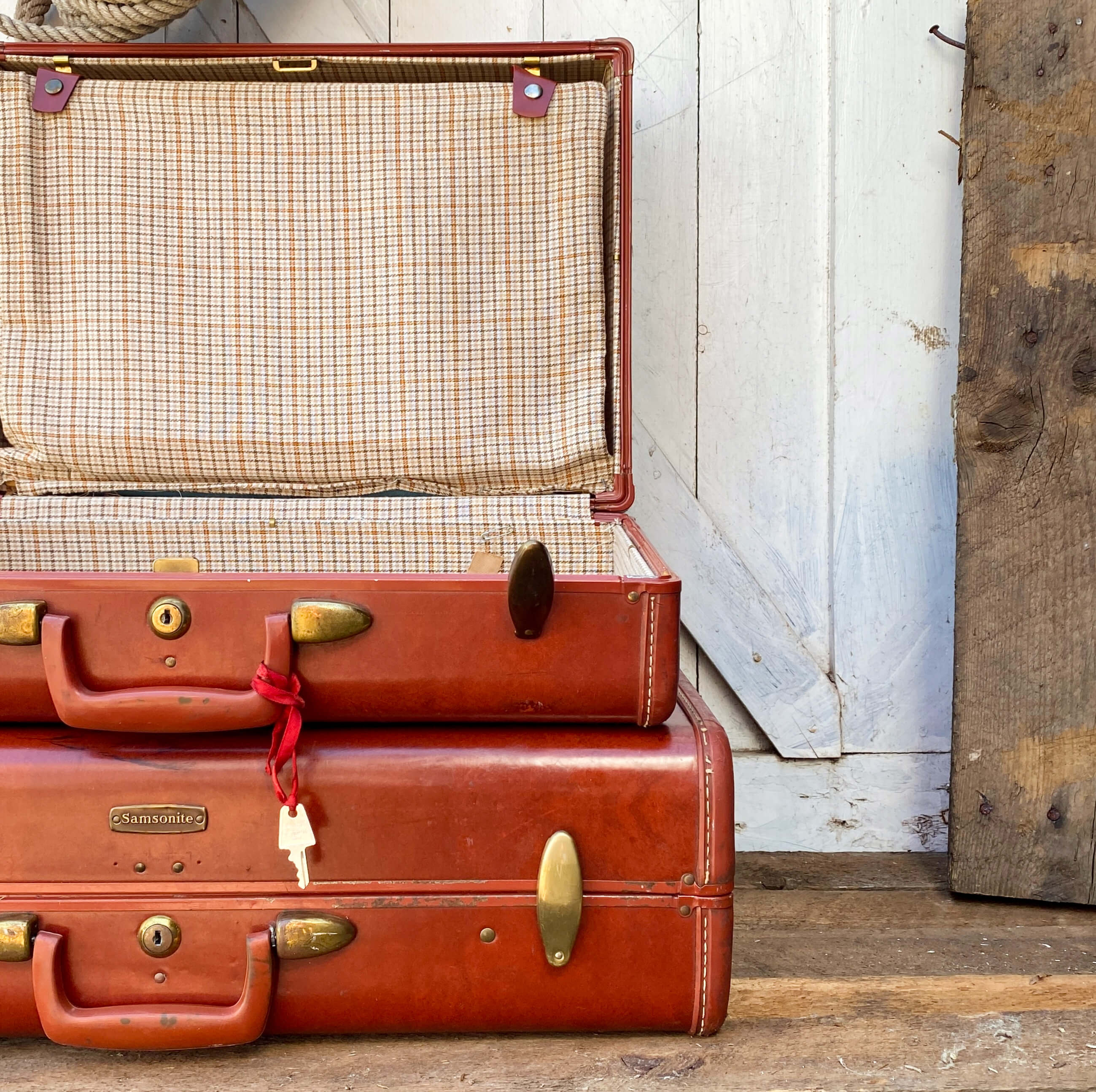 Rare 70s Samsonite Sonora Vintage Leather Suitcase