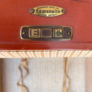 Vintage 1950s Samsonite Streamlite Luggage in Saddle Tan by Shwayder Bros - Set of Two