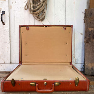 Vintage 1950s Samsonite Streamlite Luggage in Saddle Tan by Shwayder Bros - Set of Two