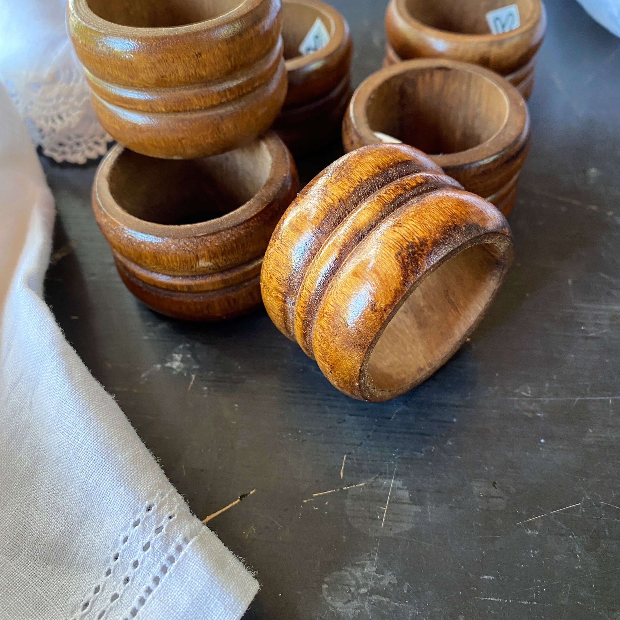 Vintage Wooden Napkin Rings Set of 6 – TheFlyingHostess