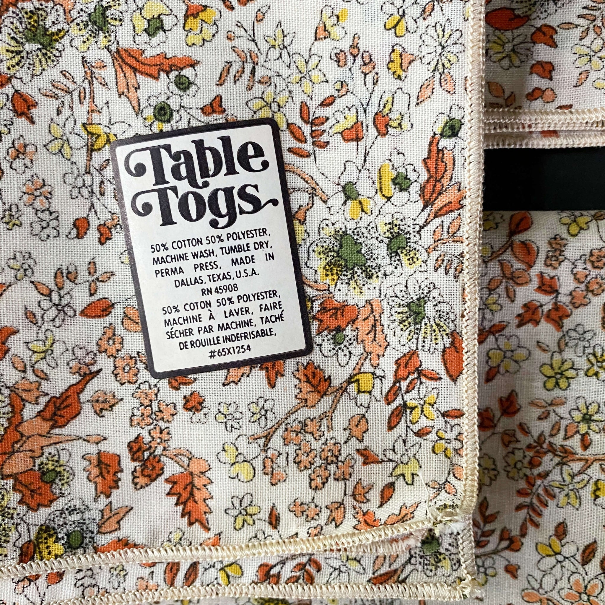 Vintage Autumn Leaf Cloth Dinner Napkins by Table Togs - Set of 6