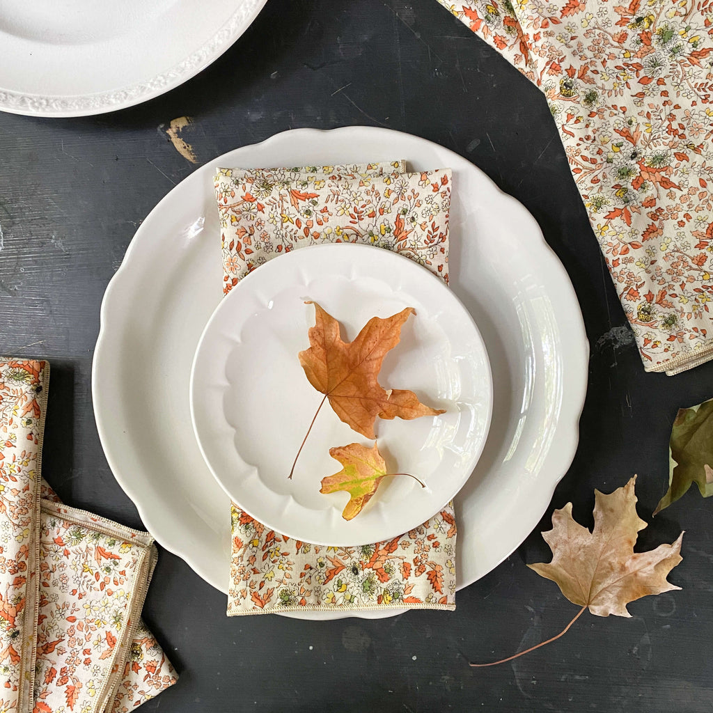 Vintage Autumn Leaf Cloth Dinner Napkins by Table Togs - Set of 6