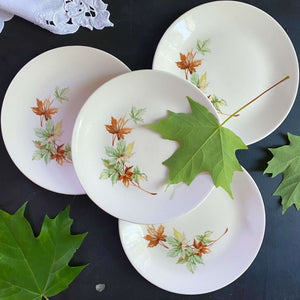 Vintage Maple Leaf Bread and Butter Plates by Salem China Co circa 1960s