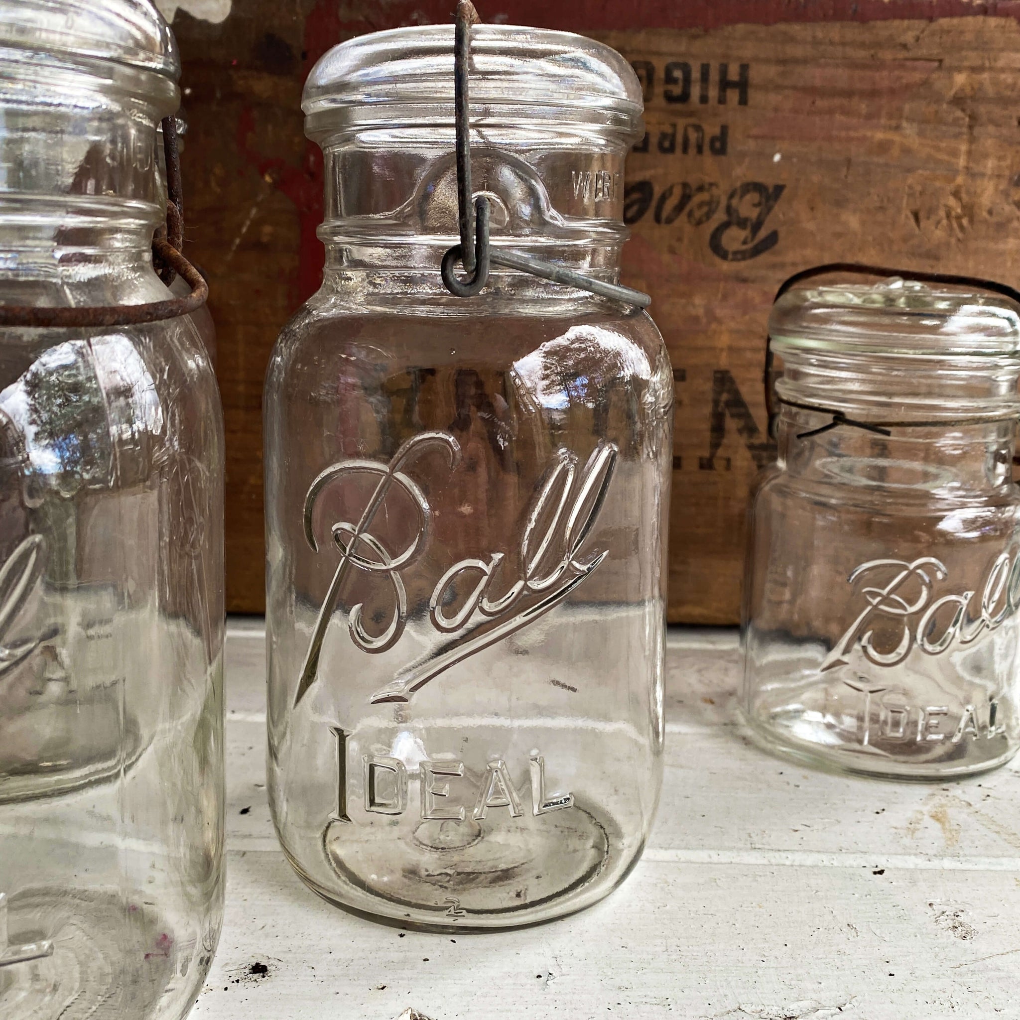 Antique Ball Ideal Canning Jars - Quart and Pint Sizes - 8 Jars