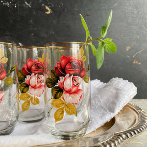 Vintage Rose Glass Pitcher and Tumbler Set by West Virginia Glass Specialty Co.