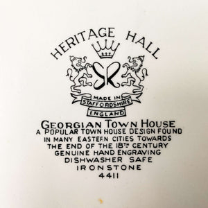 Vintage Heritage Hall Georgian Town House Dinner Plate by Johnson Brothers circa 1969-1985