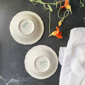 Vintage 1960s Restaurant Ware Berry Bowls - Buffalo China Dogwood Pattern Set of Two