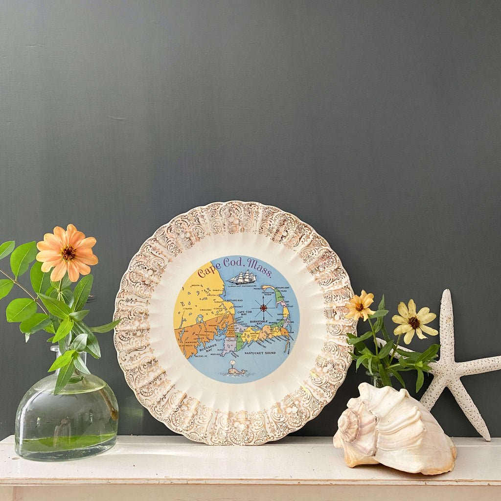 Vintage Cape Cod Massachusetts Souvenir Dinner Plate circa 1940s