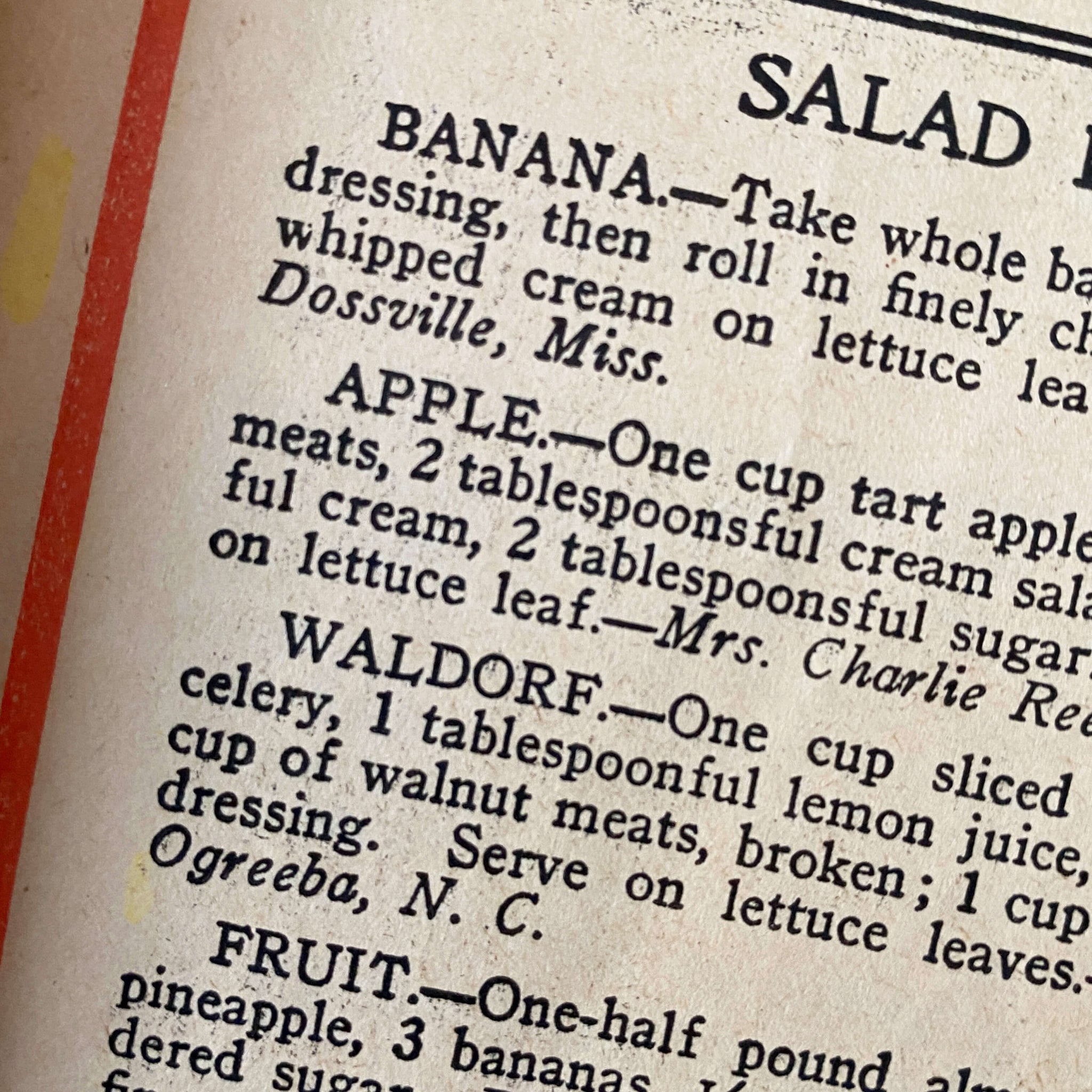 Antique 1920s Southern Salad Recipe Booklet - Cardui Salad Book circa 1923