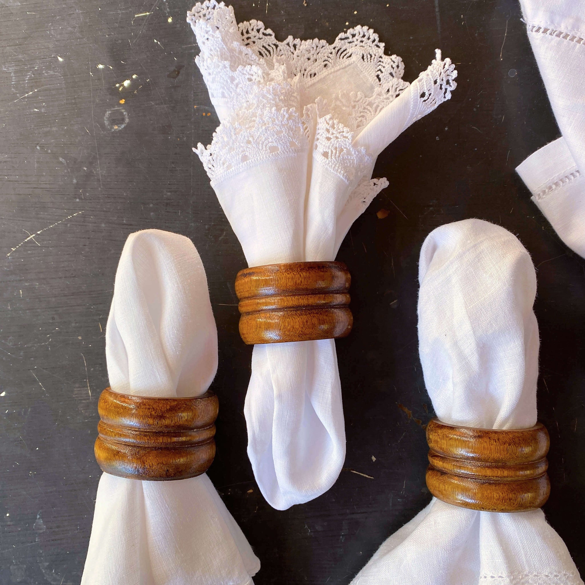 Pinpoint Napkin Rings Vintage Wood Napkins Rings - Set of Six - Scandia by Knobler circa 197 ...