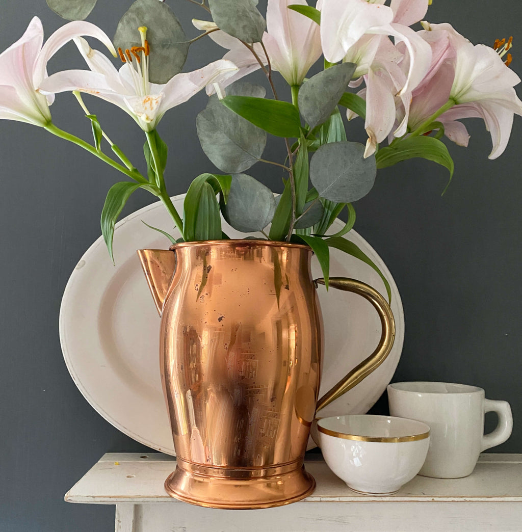 Vintage Tall Copper Pitcher Made in Portugal