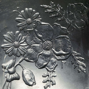 Vintage Copper Tile with Floral Relief Design