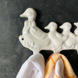 Vintage Ceramic Duckling Hook Hanger circa 1980s