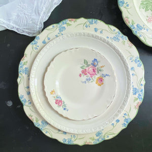 Vintage Oversized Round Floral Platters  Made by Tominaga Japan - Two Available