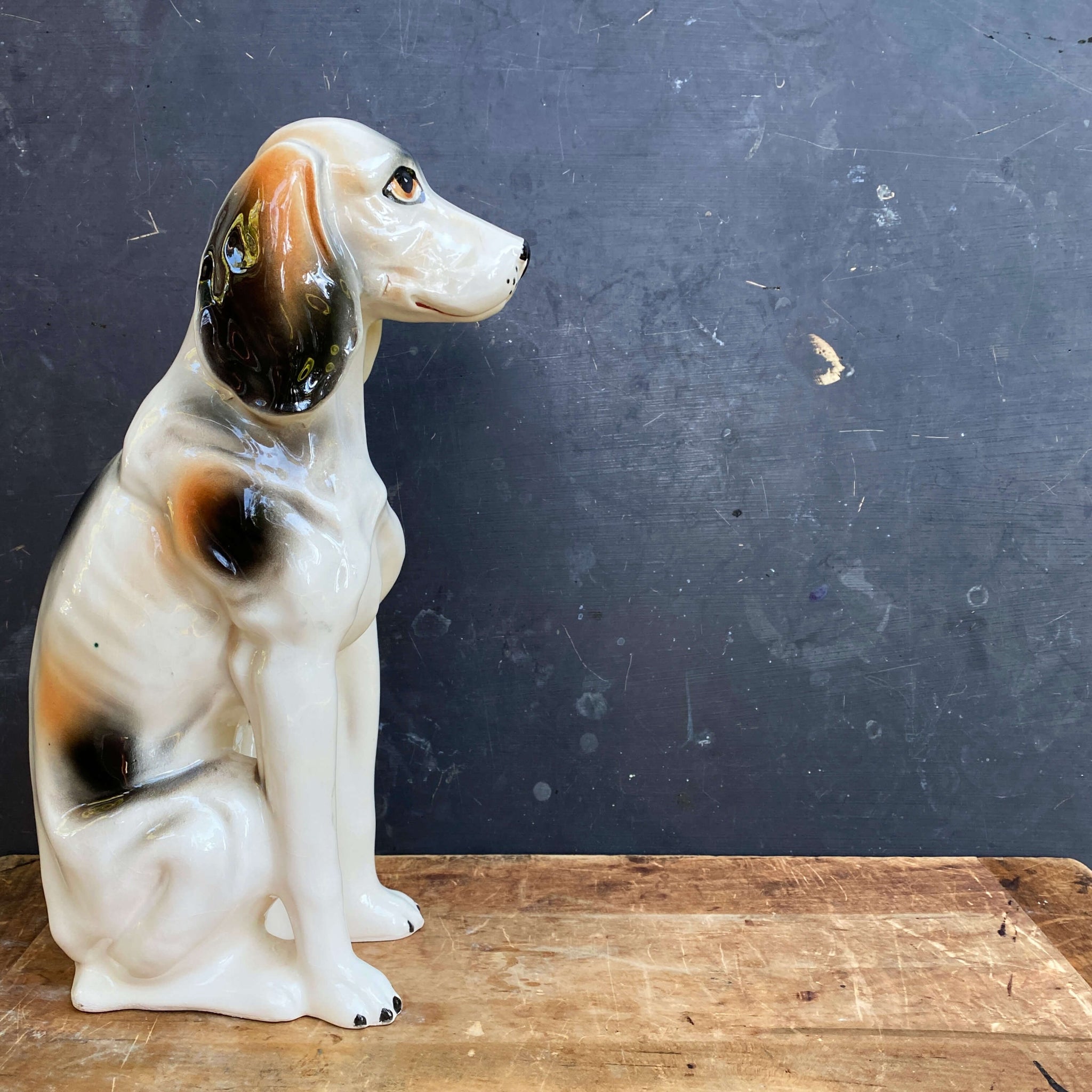 Vintage Tall Ceramic Foxhound Dog Figurine circa `1950s