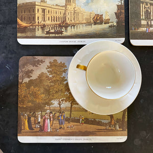 Vintage Melamine Table Mats - 18th Century Scenes of Dublin by James Malton - Set of 7
