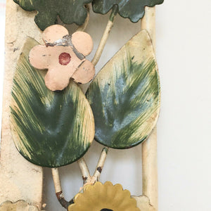 Vintage Italian Tole Mirror - Floral 1950s Toleware 24x16 - Shabby Chic Cottage