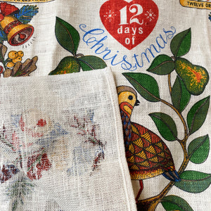 Vintage 12 Days of Christmas Tea Towel by KayDee Designs
