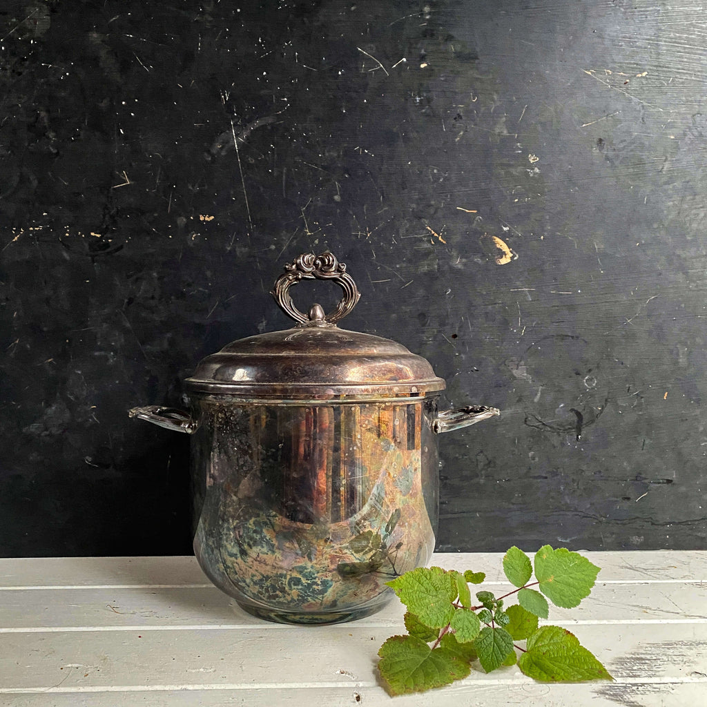 Vintage Leonard Silverplate Ice Bucket with Lid circa 1970s