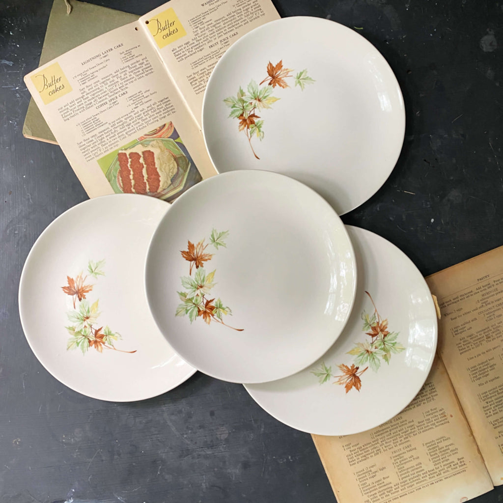 Vintage Maple Leaf Salad Plates by Salem China Co circa 1965