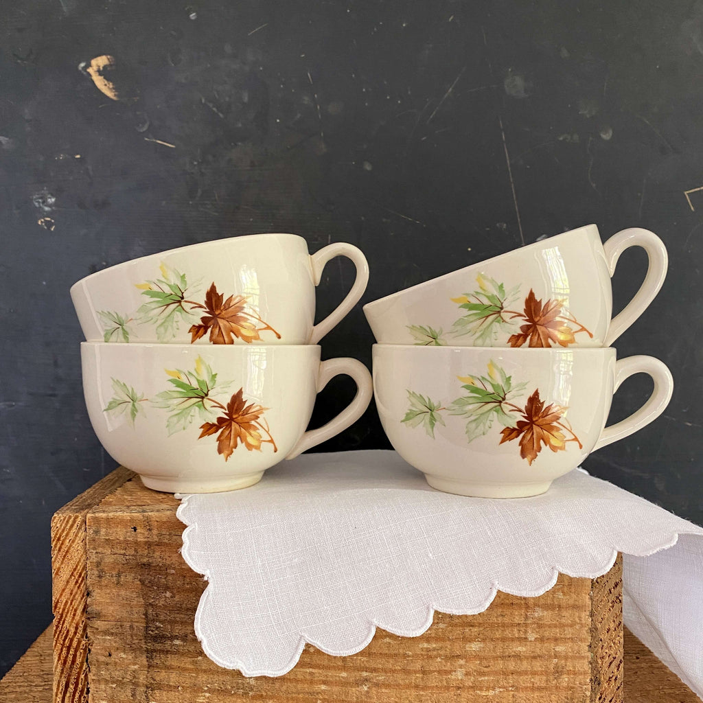 Vintage Maple Leaf Teacups by Salem China Co. circa 1960s