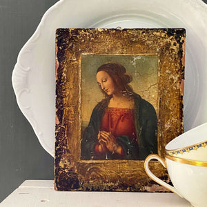 Vintage Florentine Icon - Madonna by Pietro Perugino - 5x7