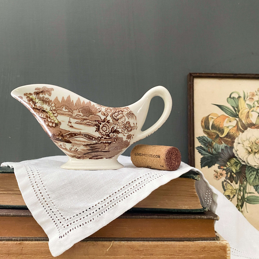 Vintage Individual Gravy Boat - Clarice Cliff Royal Staffordshire Tonquin Pattern circa 1940s