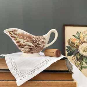 Vintage Individual Gravy Boat - Clarice Cliff Royal Staffordshire Tonquin Pattern circa 1940s