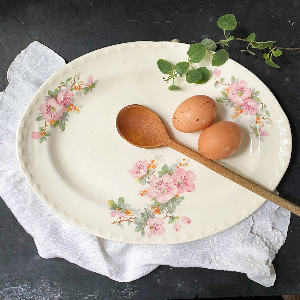 Vintage 1950s Azalea Pattern Platter by Crooksville China Company