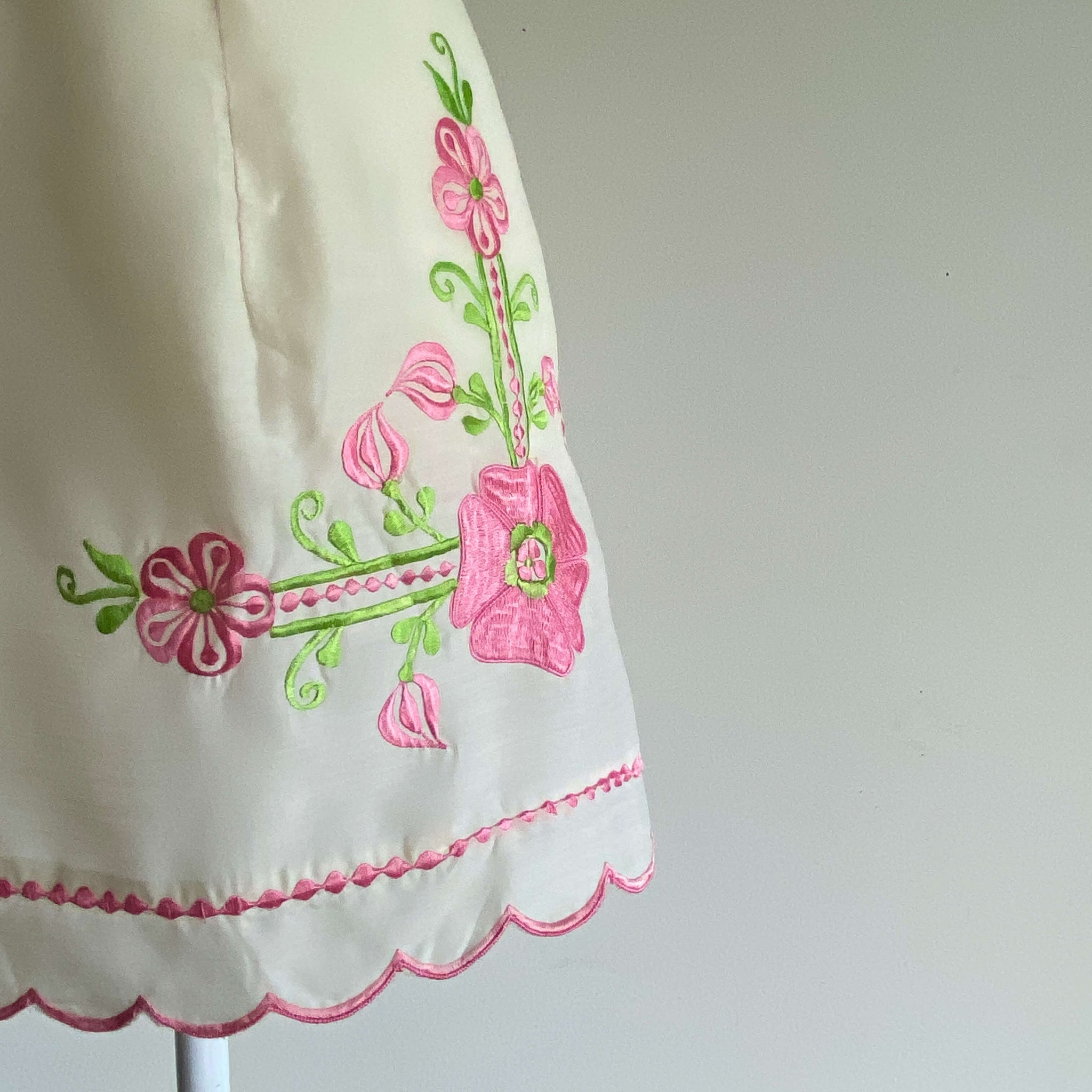 Vintage Semi-Sheer Embroidered Junior Party Apron - Size Extra Small