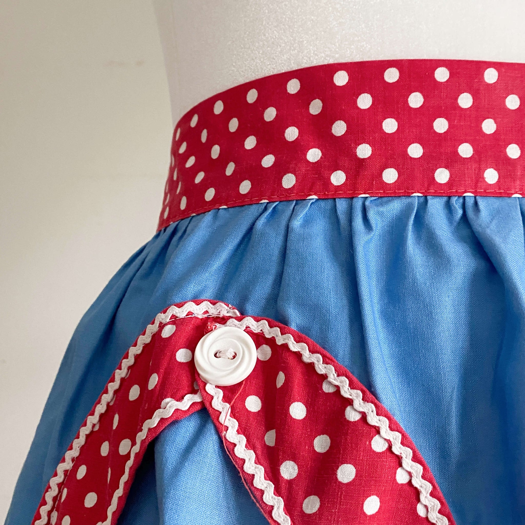 Vintage Red White and Blue Half-Apron