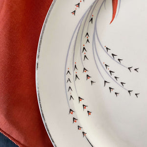 Vintage 1930s Red Wheat Salad Plates Designed by J. Palin Thorley - Taylor Smith Taylor Circa 1936 - Set of Three